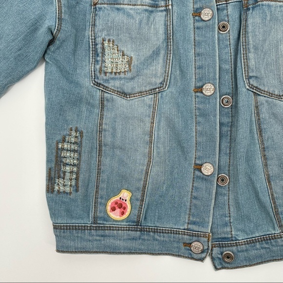 SOURIS MINI Girls Embroidered Jean Jacket with Patches button down size: 6 - Picture 11 of 12